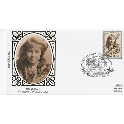 GB 1990 Queen Mother 90th Birthday 37p FDC special Clarence House pm by Benham