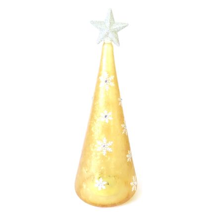 Golden Christmas Tree LED with Star on the Top Glass Decoration 24 CM