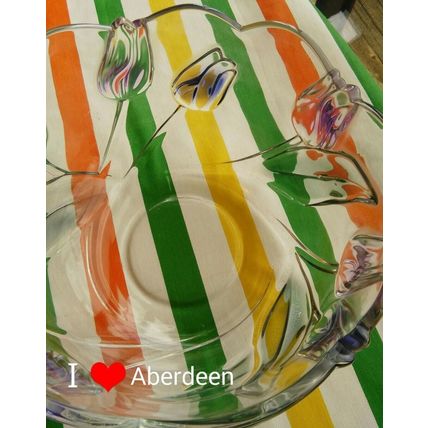 Fruit Bowl, Glass w/Floral Design