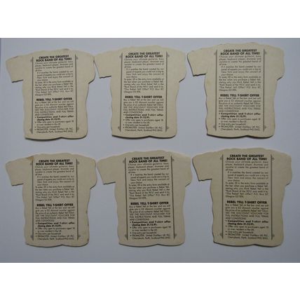 Rebel Yell Straight Bourbon 1991 Beer Mats GB Rock Concert Promo 6x (Spirits)