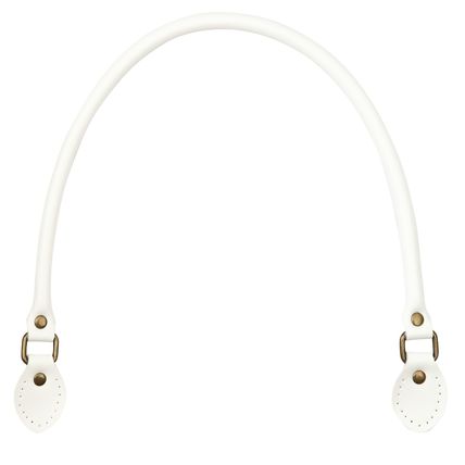 Pair Of Genuine Leather Replacent Bag Handbag Handles (White - 40cm)