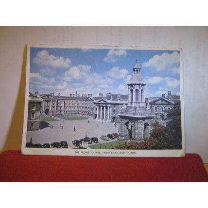 FRONT SQUARE, TRINITY COLLEGE, DUBLIN, IRELAND used vintage postcard 1952 pm =