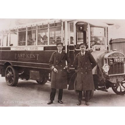 Canterbury & Ashford Kent Old Tram Bus Driver Conductor Postcard