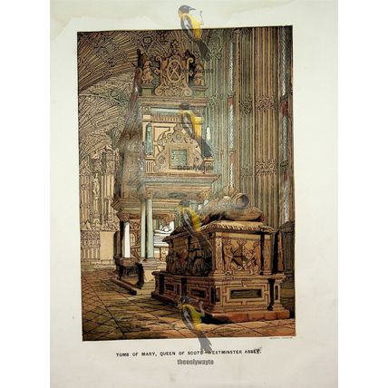 Tomb Of Mary Queen Of Scots, Westminster Abbey, Book Illustration (Print), c1856