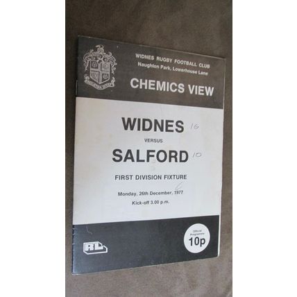 1977 Rugby Football League programme - Widnes v Salford
