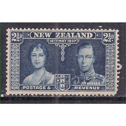 New Zealand 1937 KGV1 2 1/2d Blue Coronation MM SG 600 ( F826 )