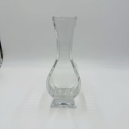 Baccarat Crystal France Lotus Vase For Tiffany & Co 10” Vintage Geometric Square