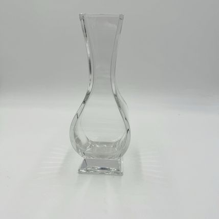 Baccarat Crystal France Lotus Vase For Tiffany & Co 10” Vintage Geometric Square