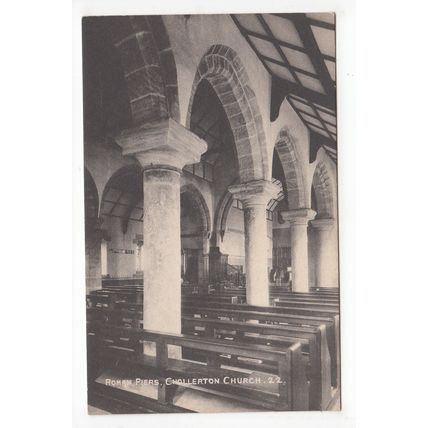 Roman Piers St Giles Church Chollerton Postcard Northumberland Gibson & Son 22