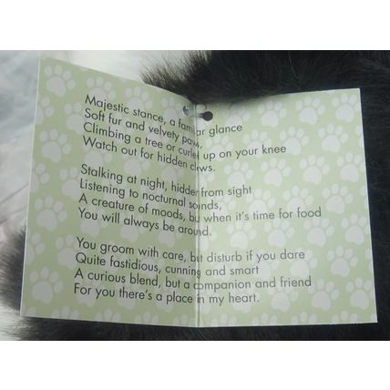 BLACK CAT 12" HAND MADE TOY PERSONALISED, GIFT WRAPPED OR AS IS