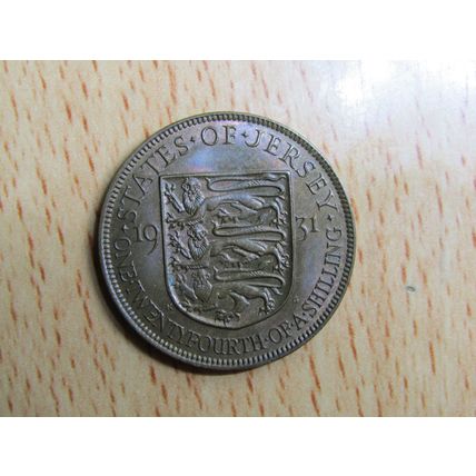 Jersey 1931 George v 1/24th of a Shilling Coin