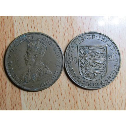 Jersey 1935 George v 1/12th of a Shilling Coin