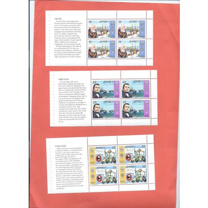 Jersey stamps. 1985 Huguenot Heritage booklet panes MNH (AK634)