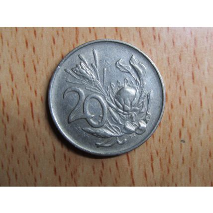 Suid Africa South Africa 1974 20 Cent Coin