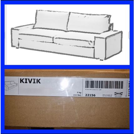 Ikea Kivik 3 Seat Sofa Bed Cover, Blekinge White 301.831.83