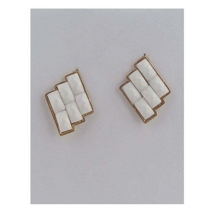 New Faux Stone Brick Earrings