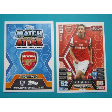 14. Mesut Ozil - Arsenal - Match Attax 2013/14 Football Card EF1