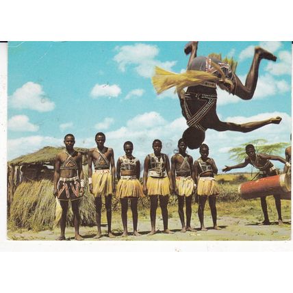 Kitui Dancers Kenya Postcard posted creased