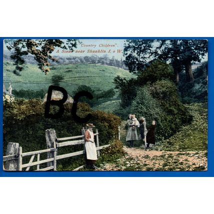Postcard Country Children A Scene Nr Shanklin IOW Isle Of Wight