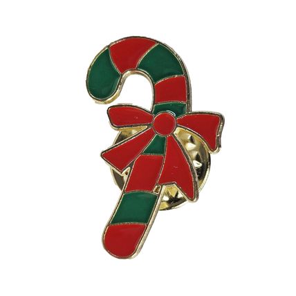 Candy Cane Enamel Pin Badge Cartoon Style Lapel 2.4 cm X 1.5 cm Comic BA161