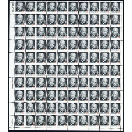 1394, MNH 8¢ Pre Print Paper Fold & Misperf Error Sheet of 100 * Stuart Katz