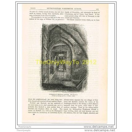 PERIVALE CHURCH, INTERIOR, c1848, BOOK ILLUSTRATION (PRINT), c1883