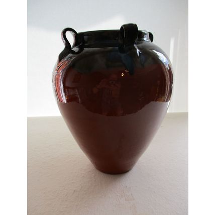 Large 29cm tall Spanish Olive Oil Jar in glazed terracotta