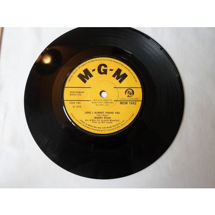 7" 1968 .BARRY RYAN .ELOISE . MGM 1442. LOVE I ALMOST FOUND YOU. VERY GOOD+