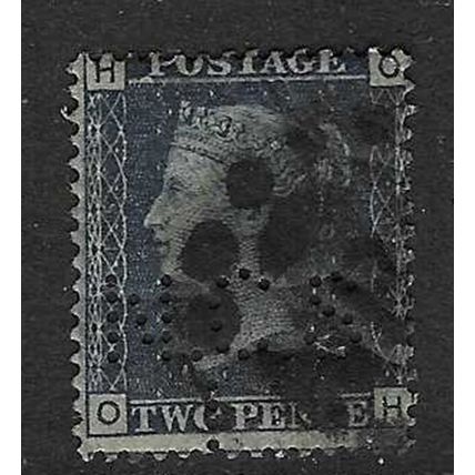 GB 1858-79 QV 2d PLATE 15 WMK LARGE CROWN USED SG47 PIN PERF NCS