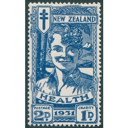 New Zealand 1931 2d + 1d blue Smiling Boy Health SG547 MNH