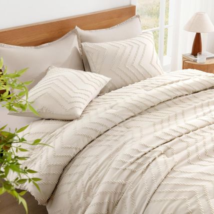 Litanika California King Comforter Set Beige, 3 Pieces Cal King Oversized King C