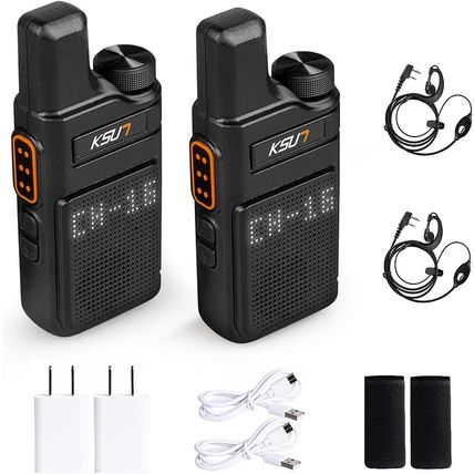 KSUN Walkie Talkies with Earpiece and Mic 22 FRS Channels Drop-Resistant, Long R