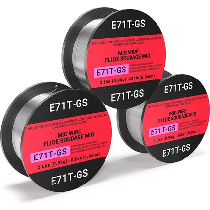 Gasless Flux Core Mig Wire, Mild Steel E71TGS .035-Diameter, 2-Pound Spool (0.03