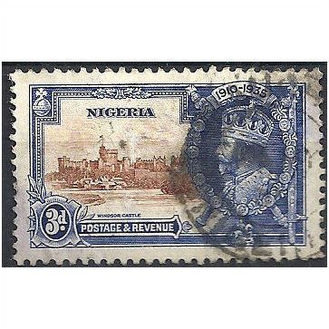 Nigeria 1935 SG32 3d Brown & Deep Blue Silver Jubilee Fine Used ..
