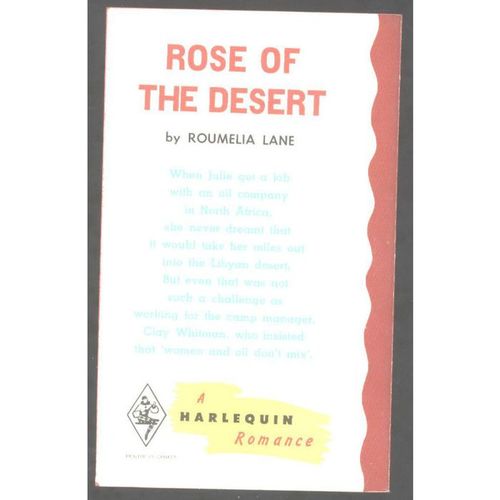 ROSE OF THE DESERT Vintage PB Harlequin Romance 1975 Good Roumelia Lane.