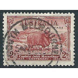 Australia 1934 SG150 2d Carmine-Red Fine Used ... .