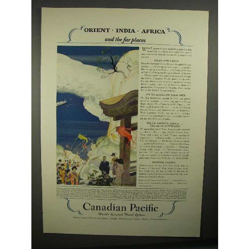 1928 Canadian Pacific Cruise Ad - Orient, India, Africa