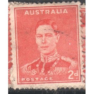 Australia stamps 1937 - SG167 - 2d red - King George V1 - used 5