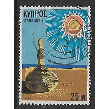 CYPRUS 1971 TOURISM 25m GOURD ON THE BEACH SG 379 FINE USED