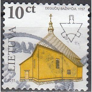 Lietuva 2008 Michel 955III O Cote (2013) 0.20 € Eglise de Deguclai Cachet rond