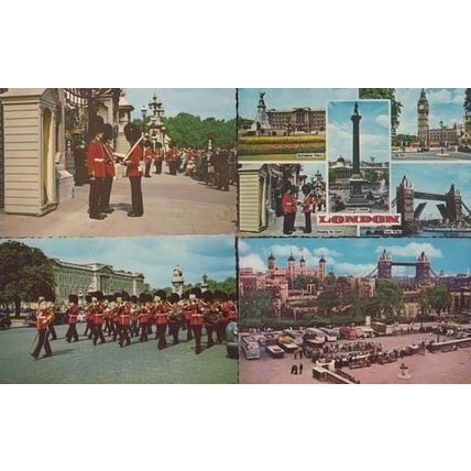 Botanic Gardens Kew Surrey Queens Cottage Pagoda Pond Rock Garden 4x Postcard s