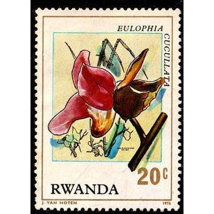 Rwanda 1976 Flower 20c MH Stamp Orchids.