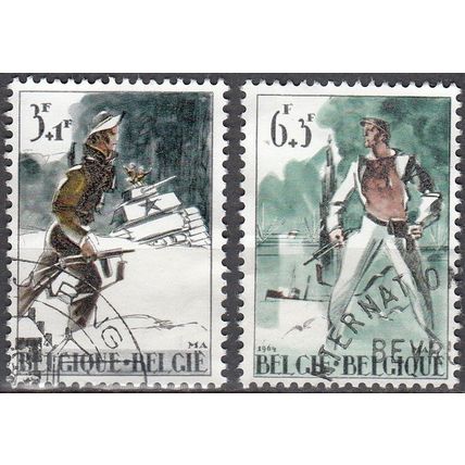 Belgique 1964 Michel 1356 - 1357 O Cote (2008) 0.90 € Uniformes militaires