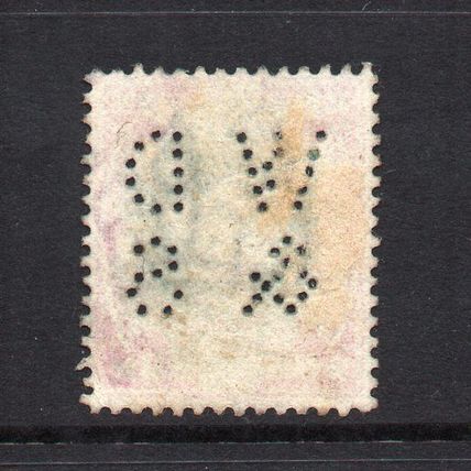 Victoria- 1900 - 1/- Green & Carmine (sg214) Used (WD & S Perfin)