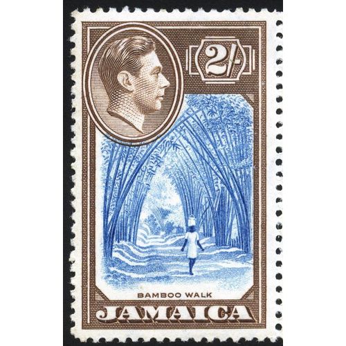 Jamaica KGVI 1938 2/- Blue & Chocolate Unmounted Mint NHM SG 131 stamp bamboo