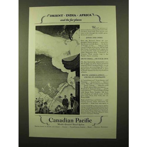1928 Canadian Pacific Cruise Ad - Orient India Africa