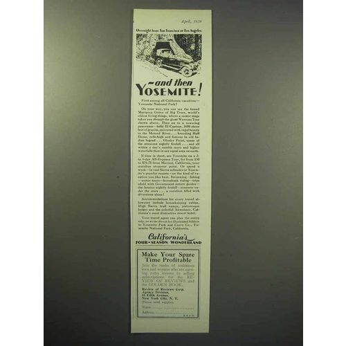 1929 California Tourism Ad - And Then Yosemite