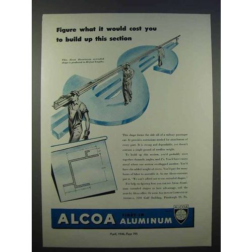 1946 Alcoa Aluminum Ad - Figure What It Would Cost