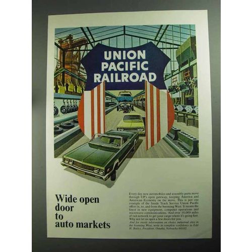 1968 Union Pacific Railroad Ad - Open Door Auto Markets