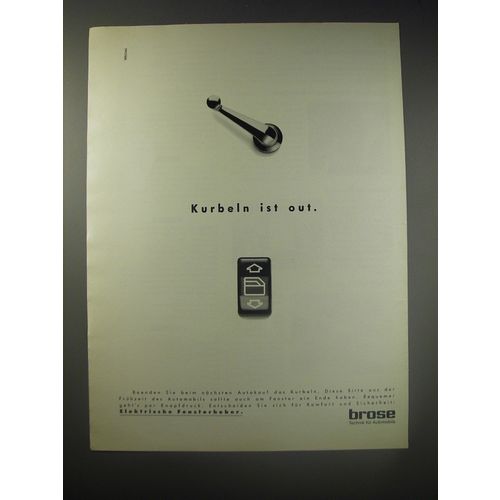 1990 Brose Ad - (in German) - Kurbeln ist out
